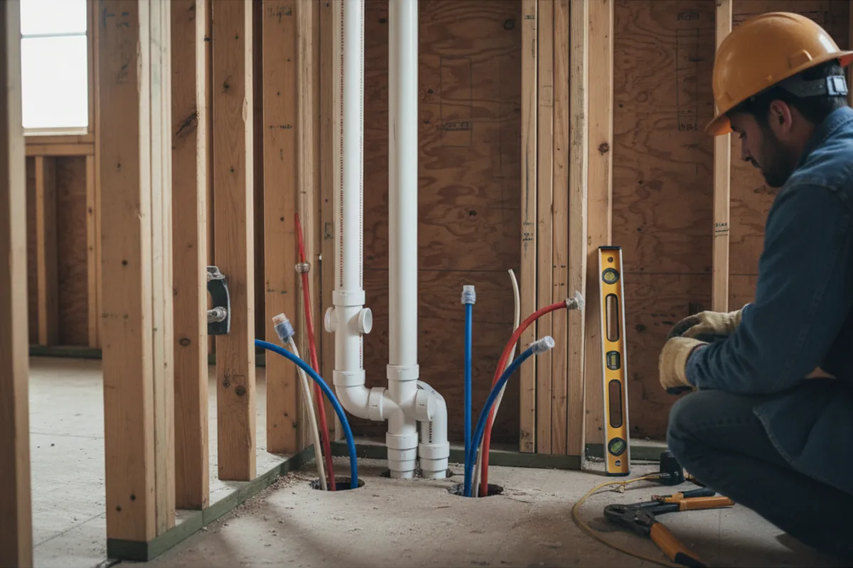 Drain and supply rough-in during Garbage Disposal Repair in Indianola